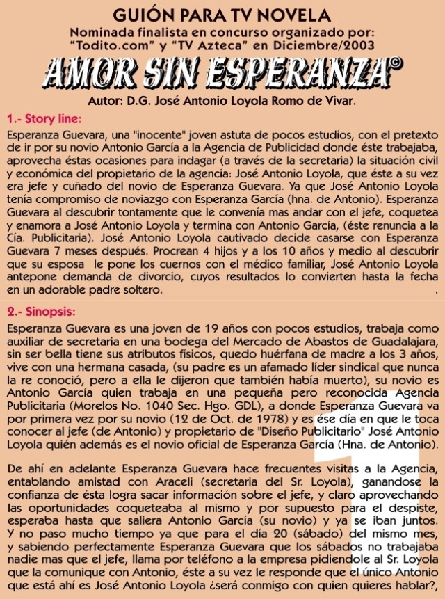 Guión Novela AMOR SIN ESPERANZA 01